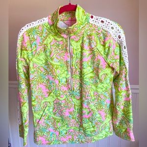 Lilly Pulitzer Skipper Popover Chimply Chic Monkeys Lace 💚💕
